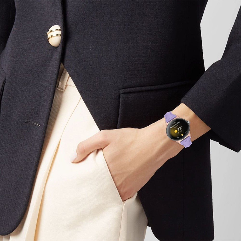 Meget fint Google Pixel Watch Ægte læder Rem - Lilla#serie_10