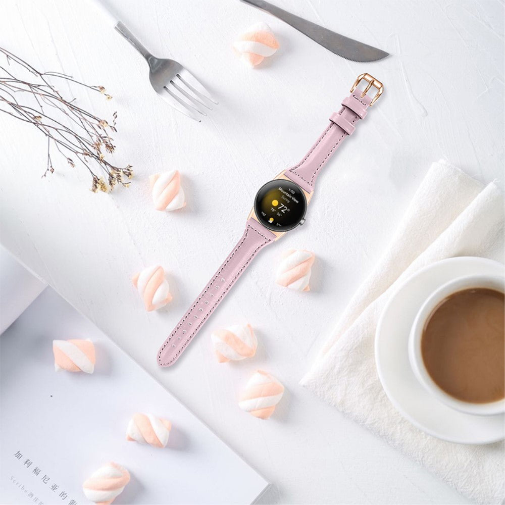 Meget fint Google Pixel Watch Ægte læder Rem - Pink#serie_8
