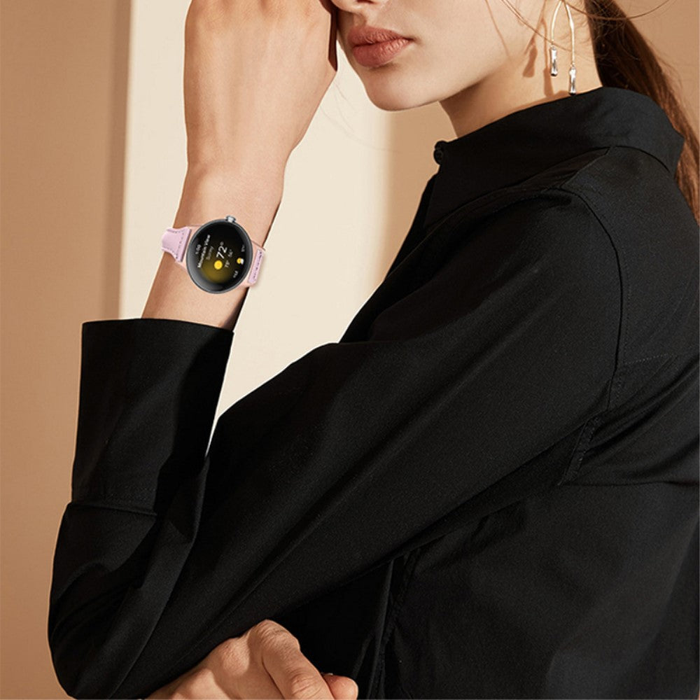 Meget fint Google Pixel Watch Ægte læder Rem - Pink#serie_8