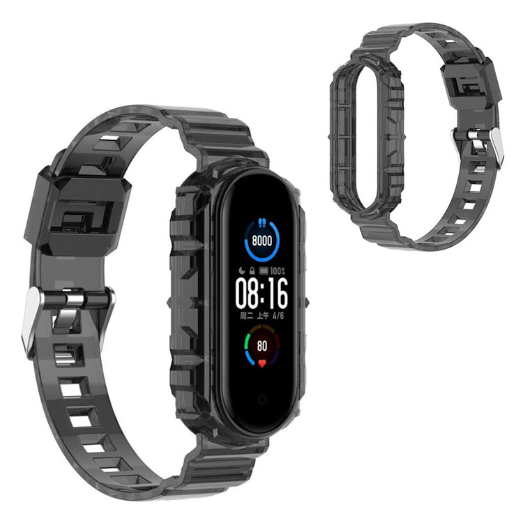 Fed Xiaomi Mi Smart Band 6 / Xiaomi Mi Band 5 Silikone Rem - Sort#serie_1