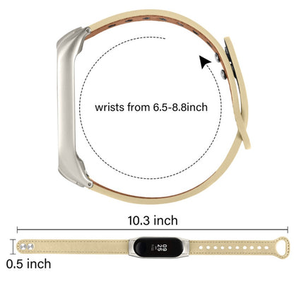  Xiaomi Mi Smart Band 6 / Xiaomi Mi Band 5 Ægte læder Urrem - Beige#serie_5