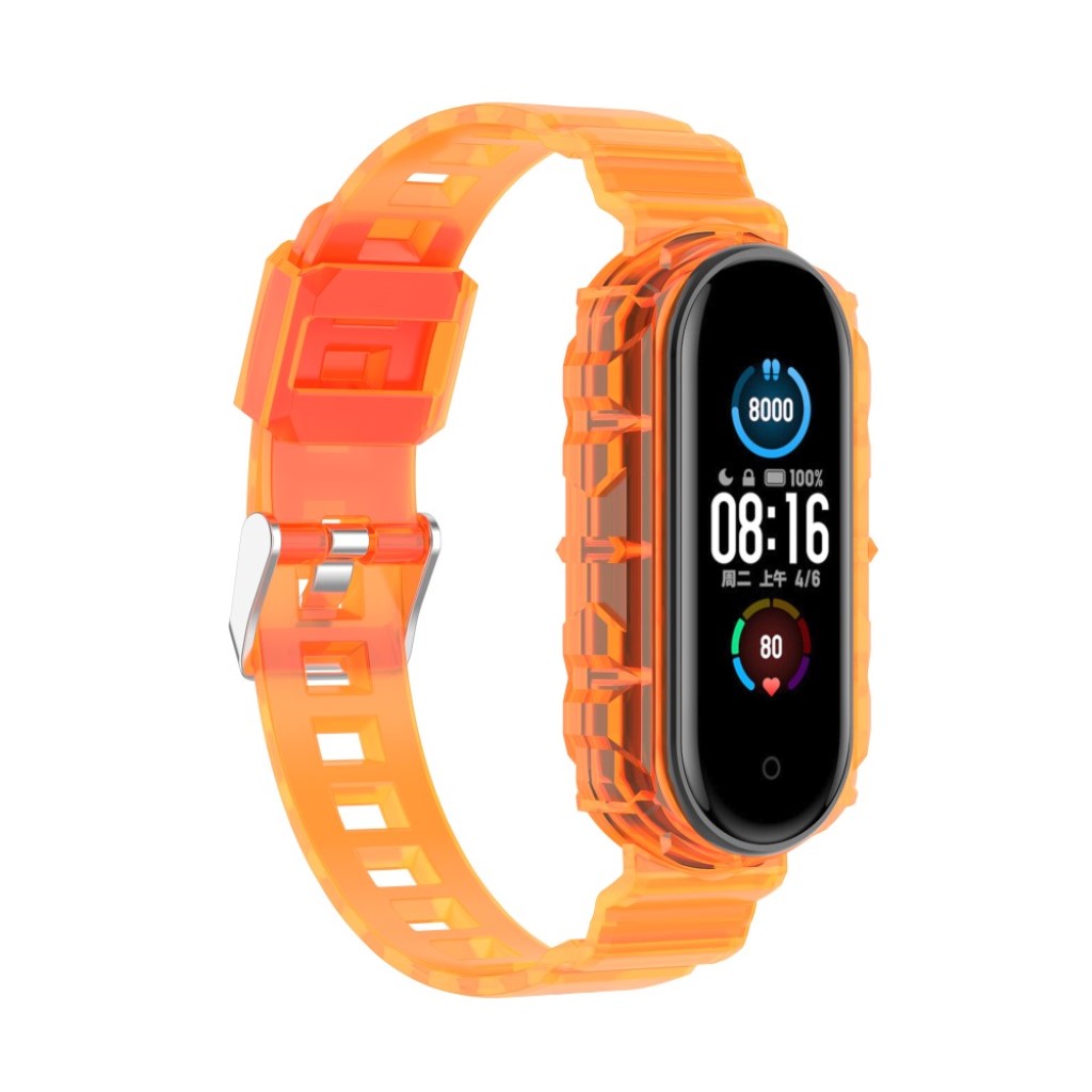 Fint Xiaomi Mi Smart Band 4 / Xiaomi Mi Band 3 Silikone Rem - Orange#serie_2