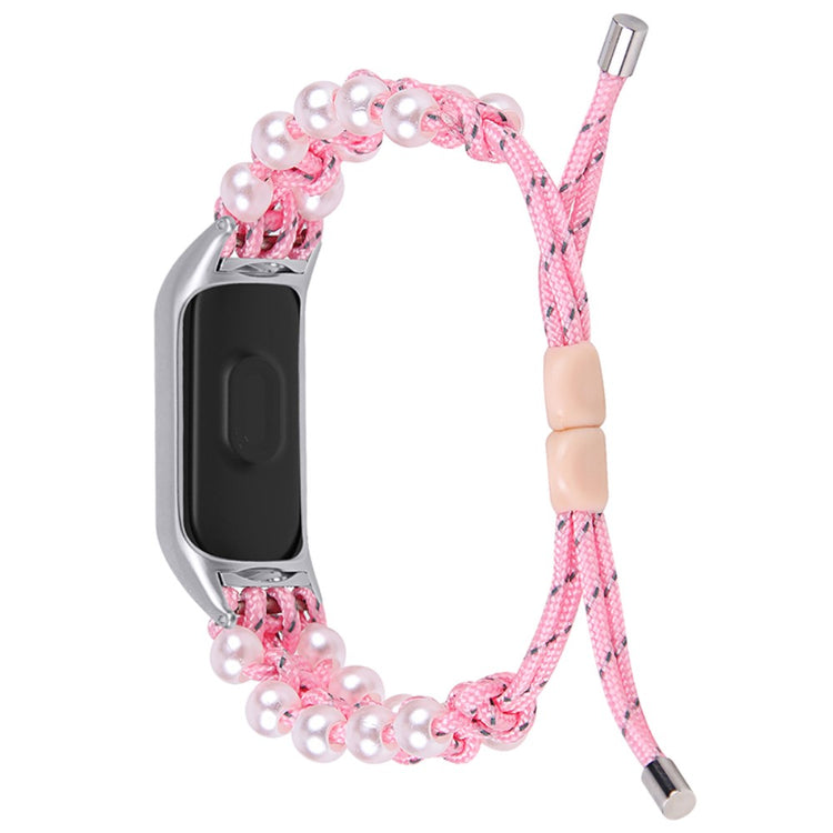  Xiaomi Mi Smart Band 4 / Xiaomi Mi Band 3 Rhinsten og Nylon Rem - Pink#serie_2