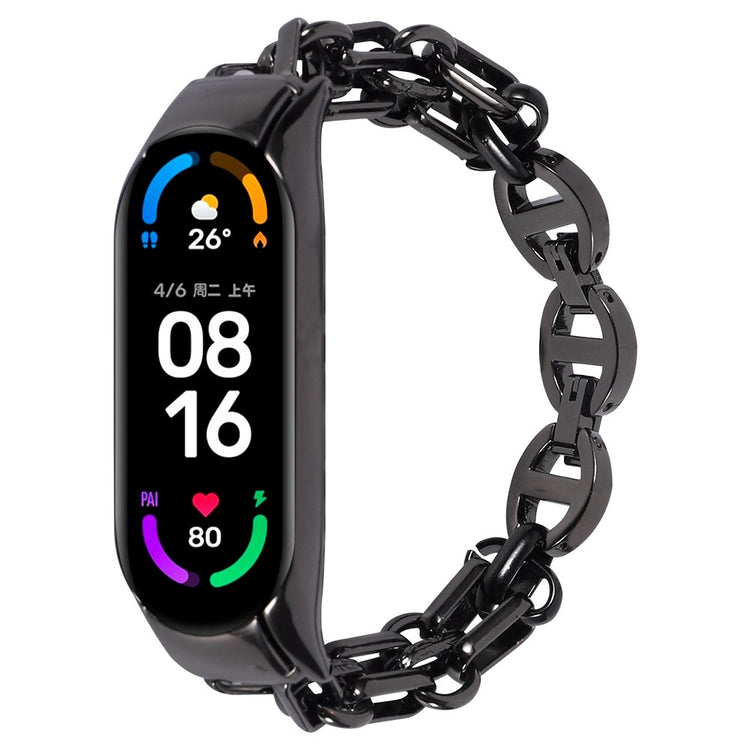 Skøn Xiaomi Mi Smart Band 4 / Xiaomi Mi Band 3 Metal Rem - Sort#serie_1