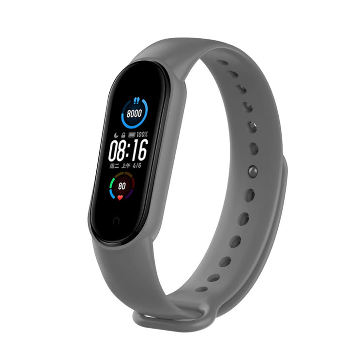 Meget fint Xiaomi Mi Band 5 Silikone Rem - Sølv#serie_3