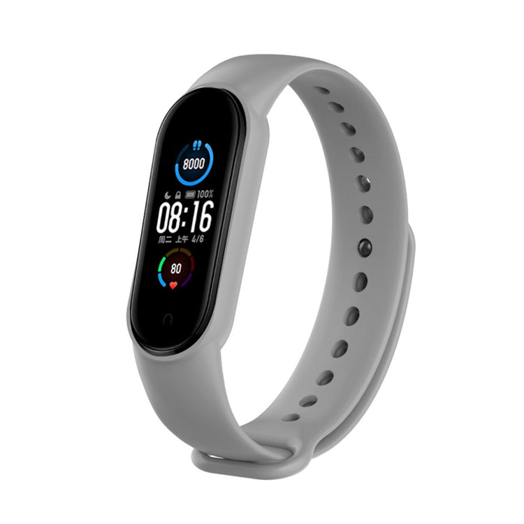 Meget fint Xiaomi Mi Band 5 Silikone Rem - Sølv#serie_4