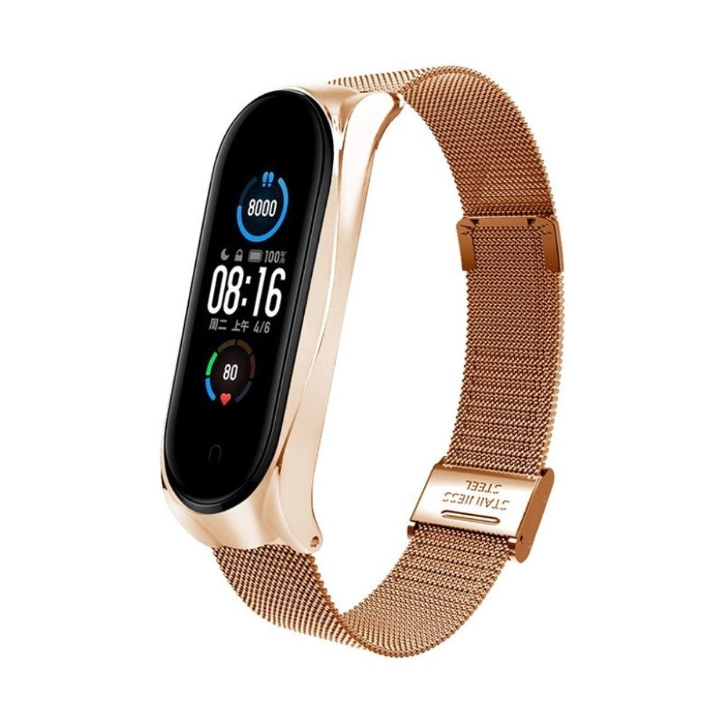 Rigtigt fint Xiaomi Mi Band 5 Metal Rem - Guld#serie_2