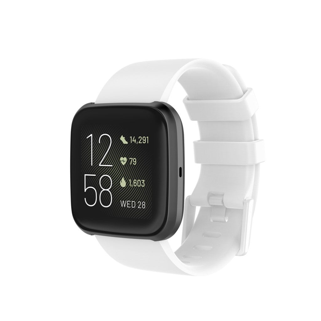 Vildt sejt Fitbit Versa 2 / Fitbit Versa Lite Silikone Rem - Størrelse: S - Hvid#serie_2