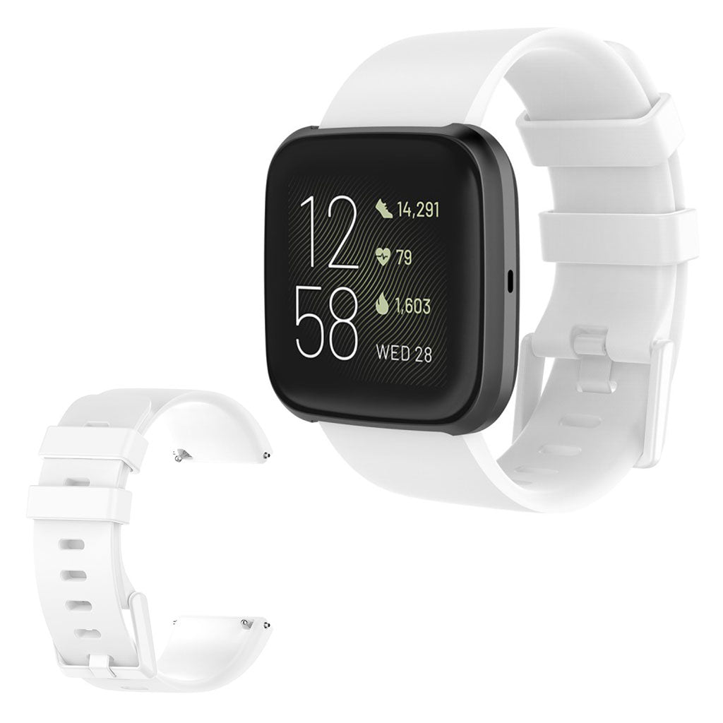 Vildt sejt Fitbit Versa 2 / Fitbit Versa Lite Silikone Rem - Størrelse: S - Hvid#serie_2