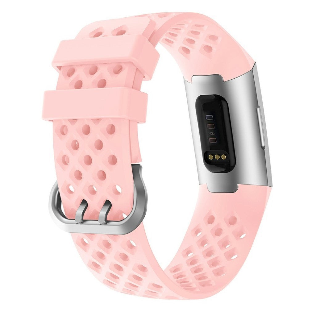 Mega fed Fitbit Charge 3 / Fitbit Charge 4 Silikone Rem - Pink#serie_3