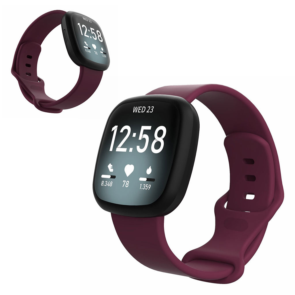 Helt vildt sejt Fitbit Versa 3 / Fitbit Sense Silikone Rem - Størrelse: L - Lilla#serie_11