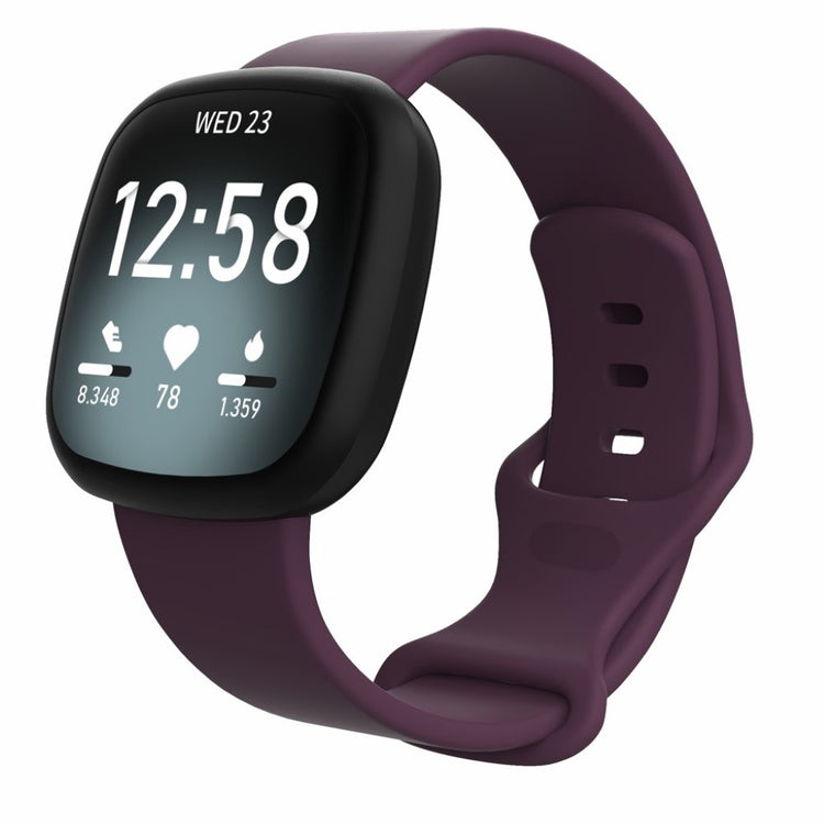 Helt vildt sejt Fitbit Versa 3 / Fitbit Sense Silikone Rem - Størrelse: L - Lilla#serie_14