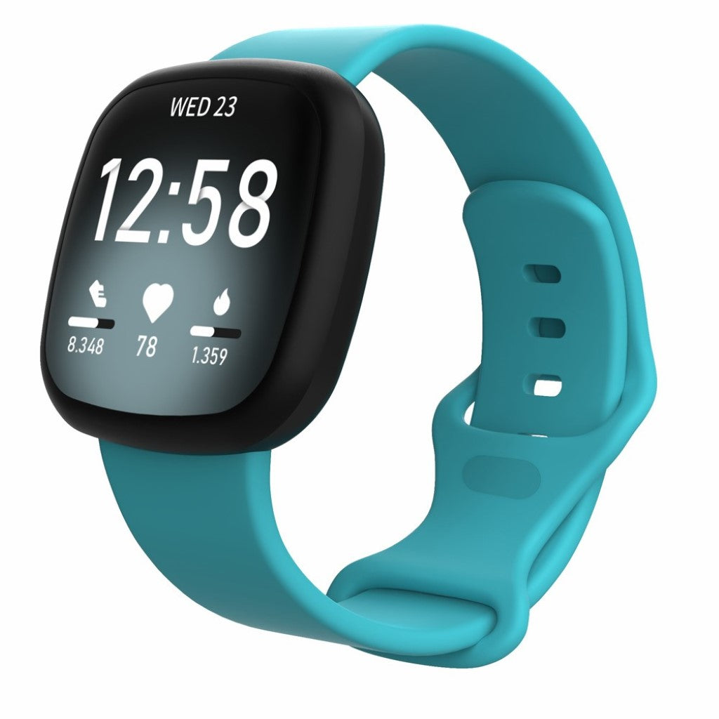 Helt vildt sejt Fitbit Versa 3 / Fitbit Sense Silikone Rem - Størrelse: L - Grøn#serie_15