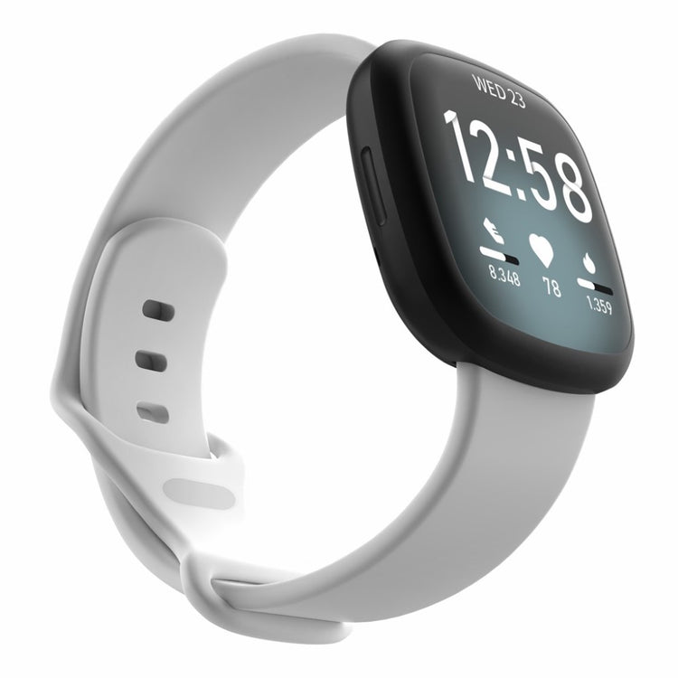 Helt vildt sejt Fitbit Versa 3 / Fitbit Sense Silikone Rem - Størrelse: L - Hvid#serie_5