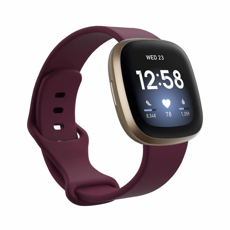 Helt vildt sejt Fitbit Versa 3 / Fitbit Sense Silikone Rem - Størrelse: L - Rød#serie_7