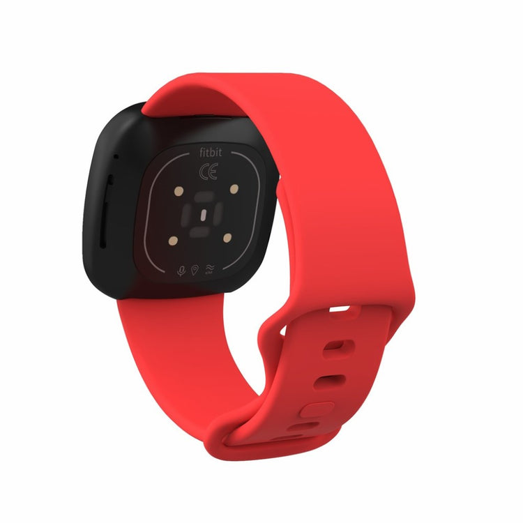 Helt vildt sejt Fitbit Versa 3 / Fitbit Sense Silikone Rem - Størrelse: L - Rød#serie_8