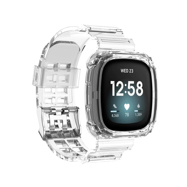 Vildt hårdfør Fitbit Versa 3 / Fitbit Sense Silikone Rem - Gennemsigtig#serie_2