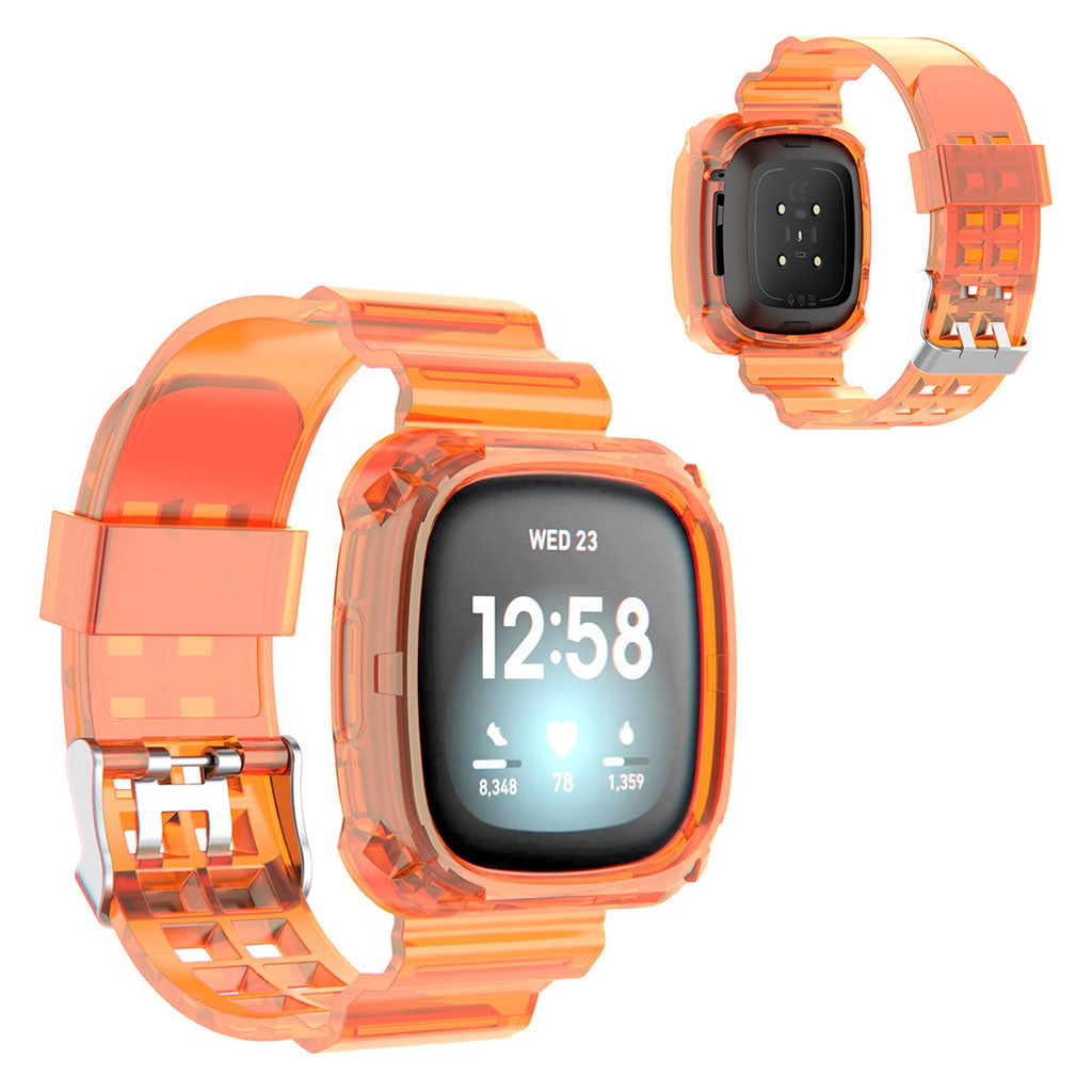 Vildt hårdfør Fitbit Versa 3 / Fitbit Sense Silikone Rem - Orange#serie_4