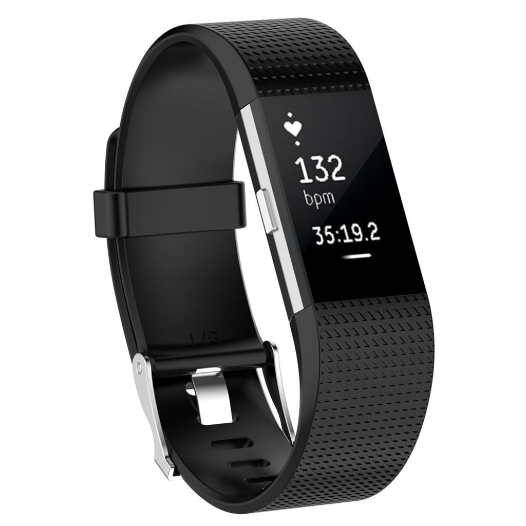 Meget elegant Fitbit Charge 2 Silikone Rem - Størrelse: S - Sort#serie_10