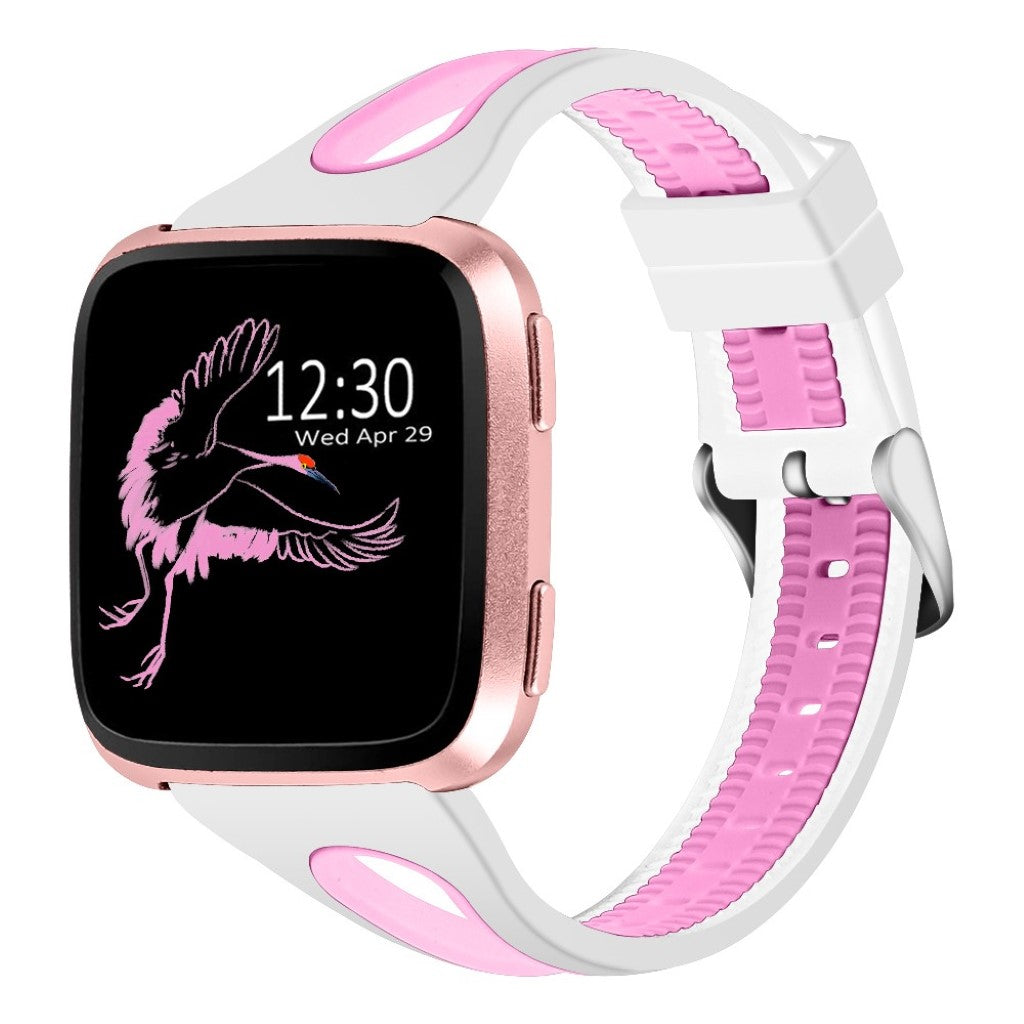 Vildt slidstærk Fitbit Versa Silikone Rem - Pink#serie_5