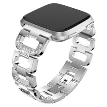 Fint Fitbit Versa Metal og Rhinsten Rem - Sølv#serie_2