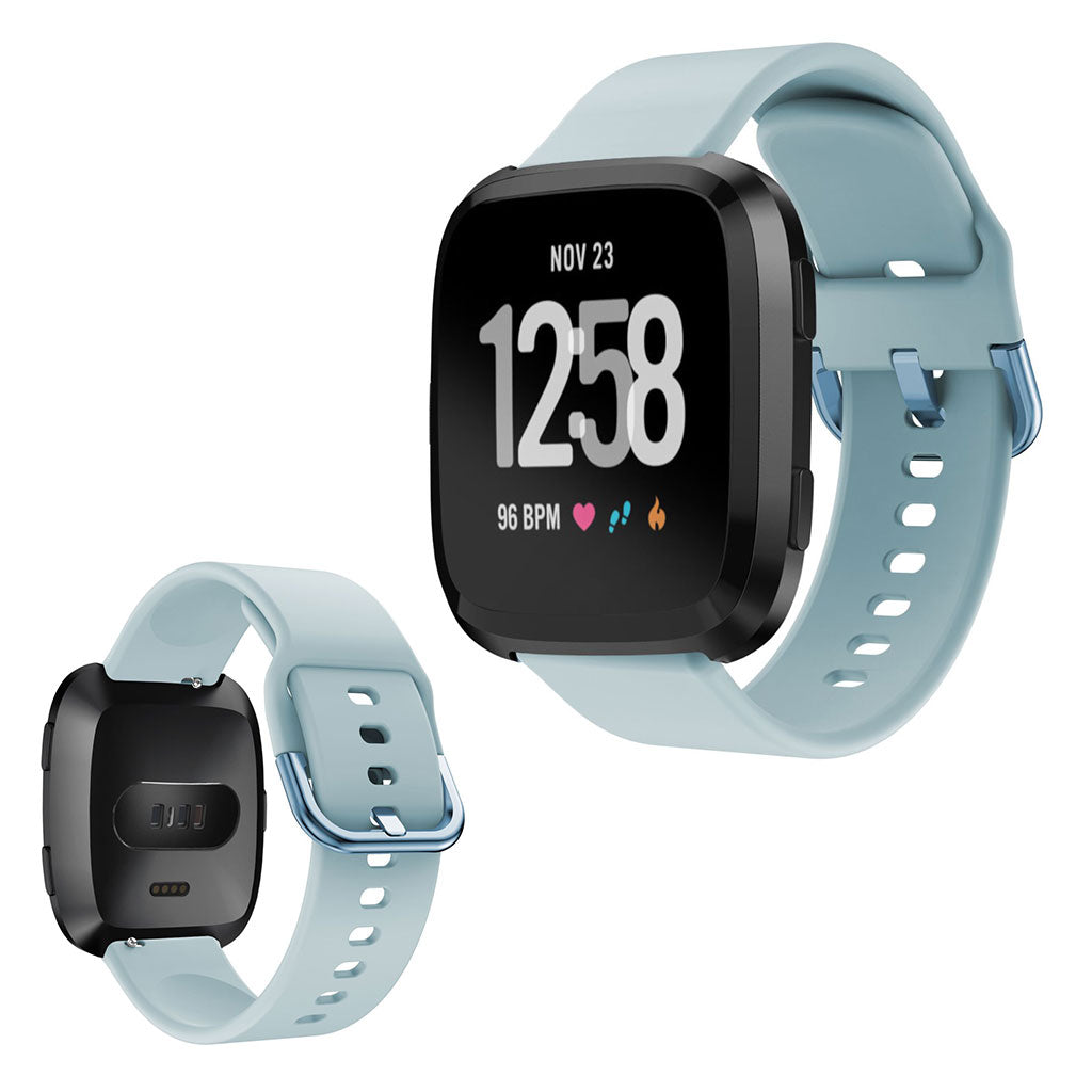 Vildt slidstærk Fitbit Versa Silikone Rem - Blå#serie_7