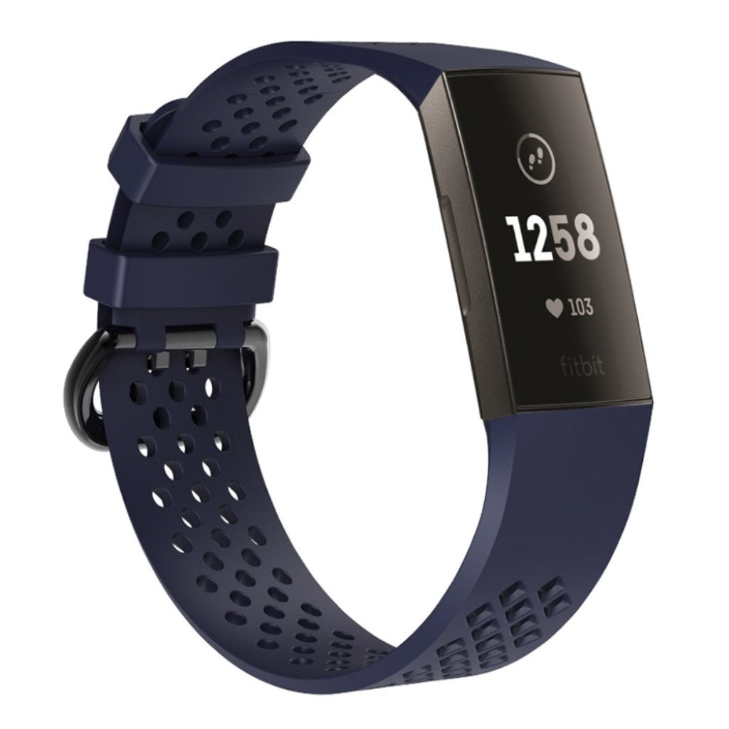 Flot Fitbit Charge 3 Silikone Rem - Blå#serie_3