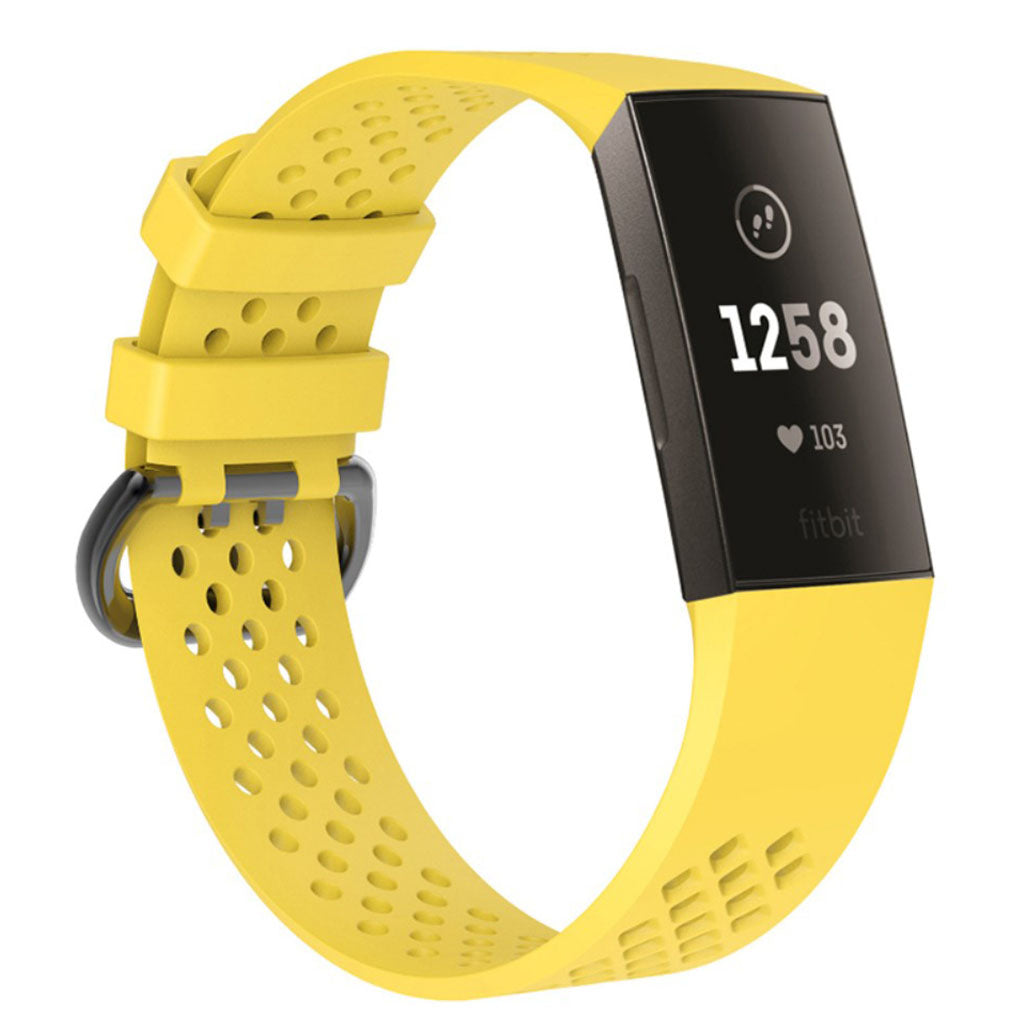 Flot Fitbit Charge 3 Silikone Rem - Gul#serie_7