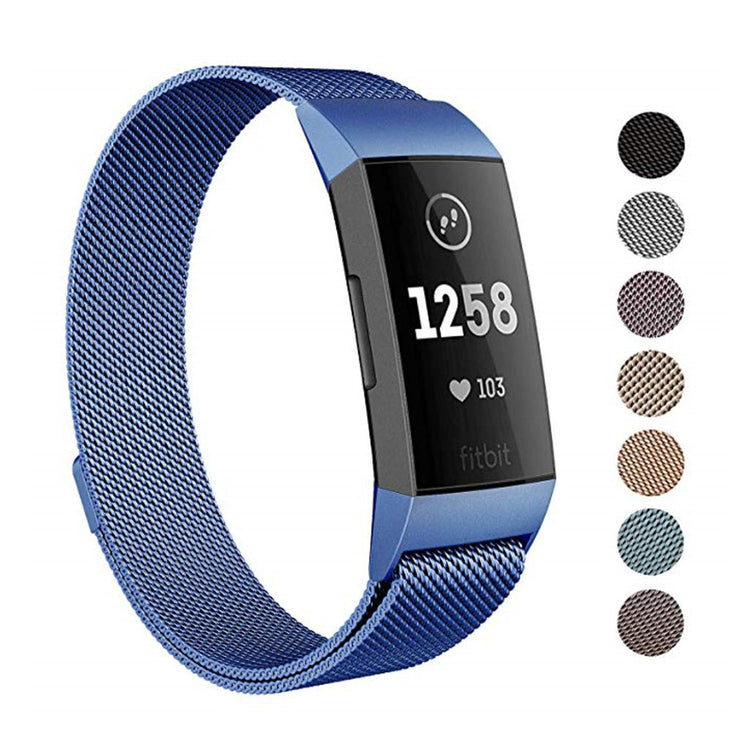 Rigtigt kønt Fitbit Charge 3 Metal Rem - Blå#serie_1