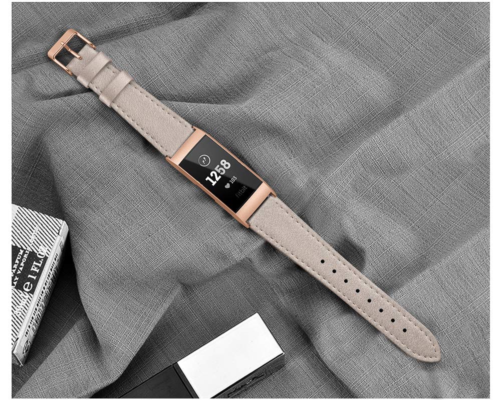 Meget godt Fitbit Charge 3 Ægte læder Rem - Beige#serie_3