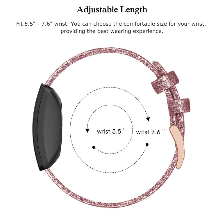 Helt vildt slidstærk Fitbit Inspire Ægte læder Rem - Pink#serie_7