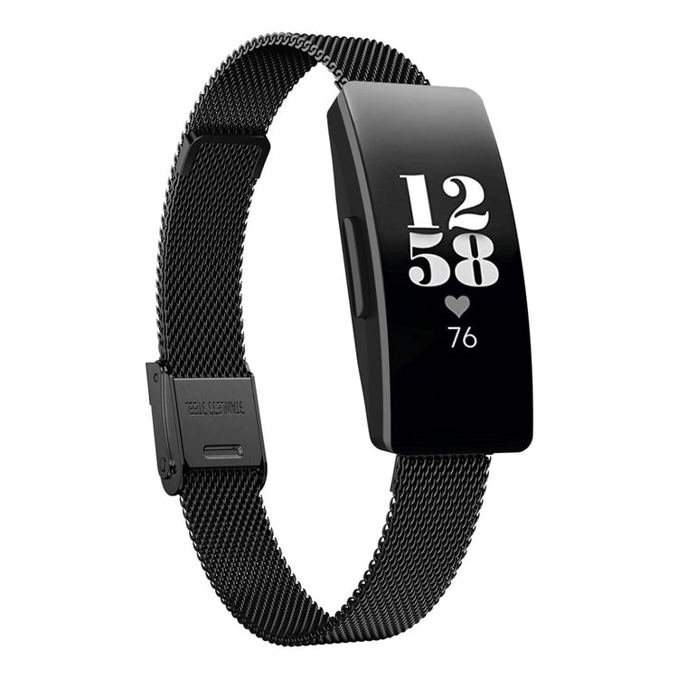 Mega holdbart Fitbit Inspire Metal Rem - Sort#serie_2