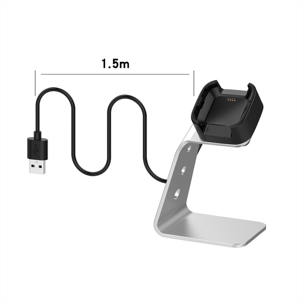 Metal Fitbit Versa Lite Ladestation - Sølv#serie_1