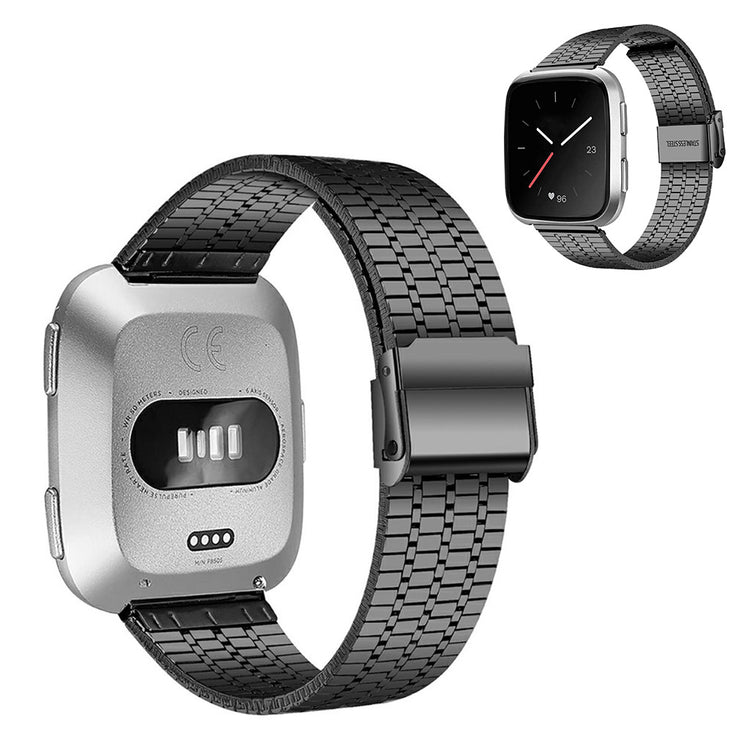 Yndigt Fitbit Versa 2 / Fitbit Versa Lite Metal Rem - Sort#serie_2