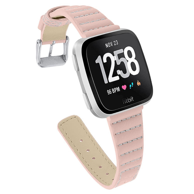 Mega flot Fitbit Versa 2 / Fitbit Versa Lite Ægte læder Rem - Pink#serie_5