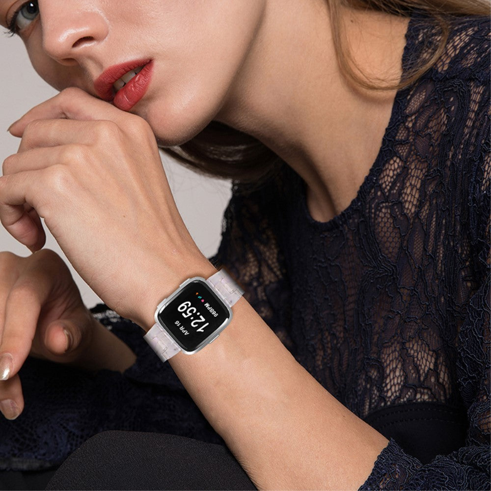 Vildt smuk Fitbit Versa 2 / Fitbit Versa Lite  Urrem - Hvid#serie_1