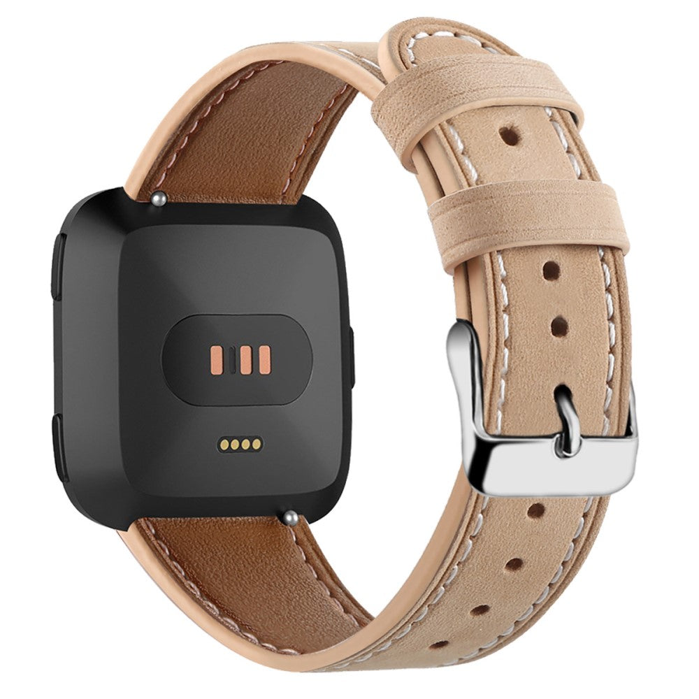 Elegant Fitbit Versa 2 / Fitbit Versa Lite Ægte læder Urrem - Brun#serie_6