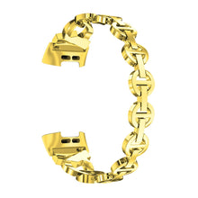 Fed Fitbit Charge 4 / Fitbit Charge 3 Metal og Rhinsten Rem - Guld#serie_2