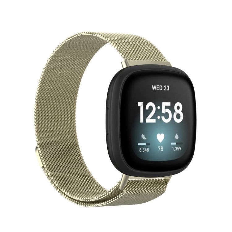 Super fint Fitbit Versa 3 / Fitbit Sense Metal Rem - Størrelse: S - Guld#serie_2