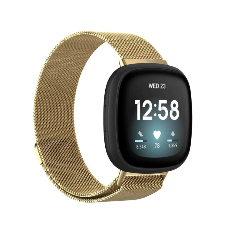 Super fint Fitbit Versa 3 / Fitbit Sense Metal Rem - Størrelse: S - Guld#serie_4