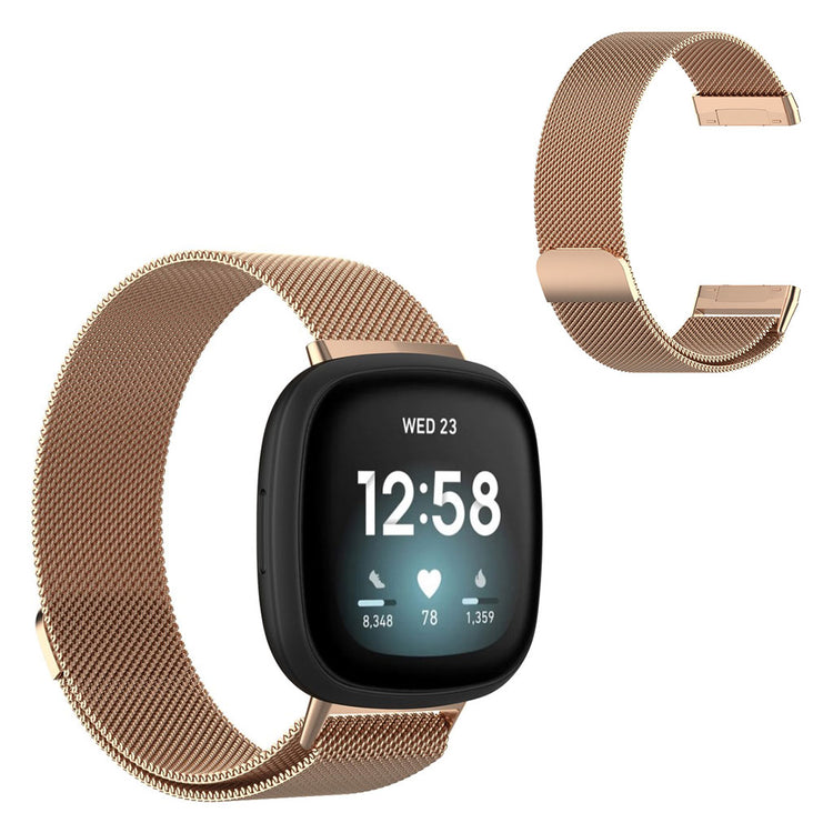 Super fint Fitbit Versa 3 / Fitbit Sense Metal Rem - Størrelse: S - Pink#serie_6