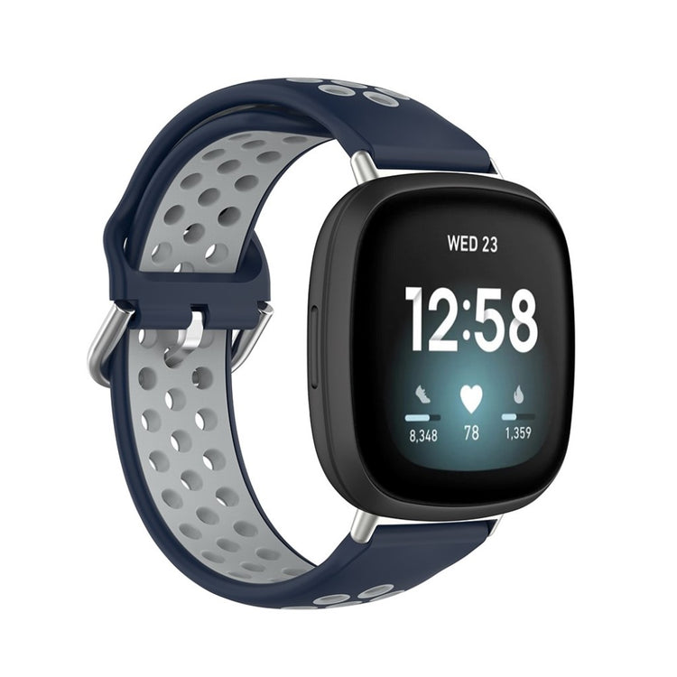 Mega fint Fitbit Versa 3 / Fitbit Sense Silikone Rem - Blå#serie_14