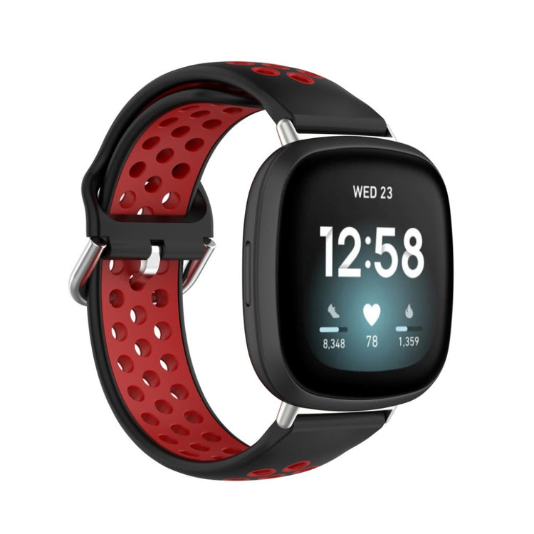 Mega fint Fitbit Versa 3 / Fitbit Sense Silikone Rem - Rød#serie_6