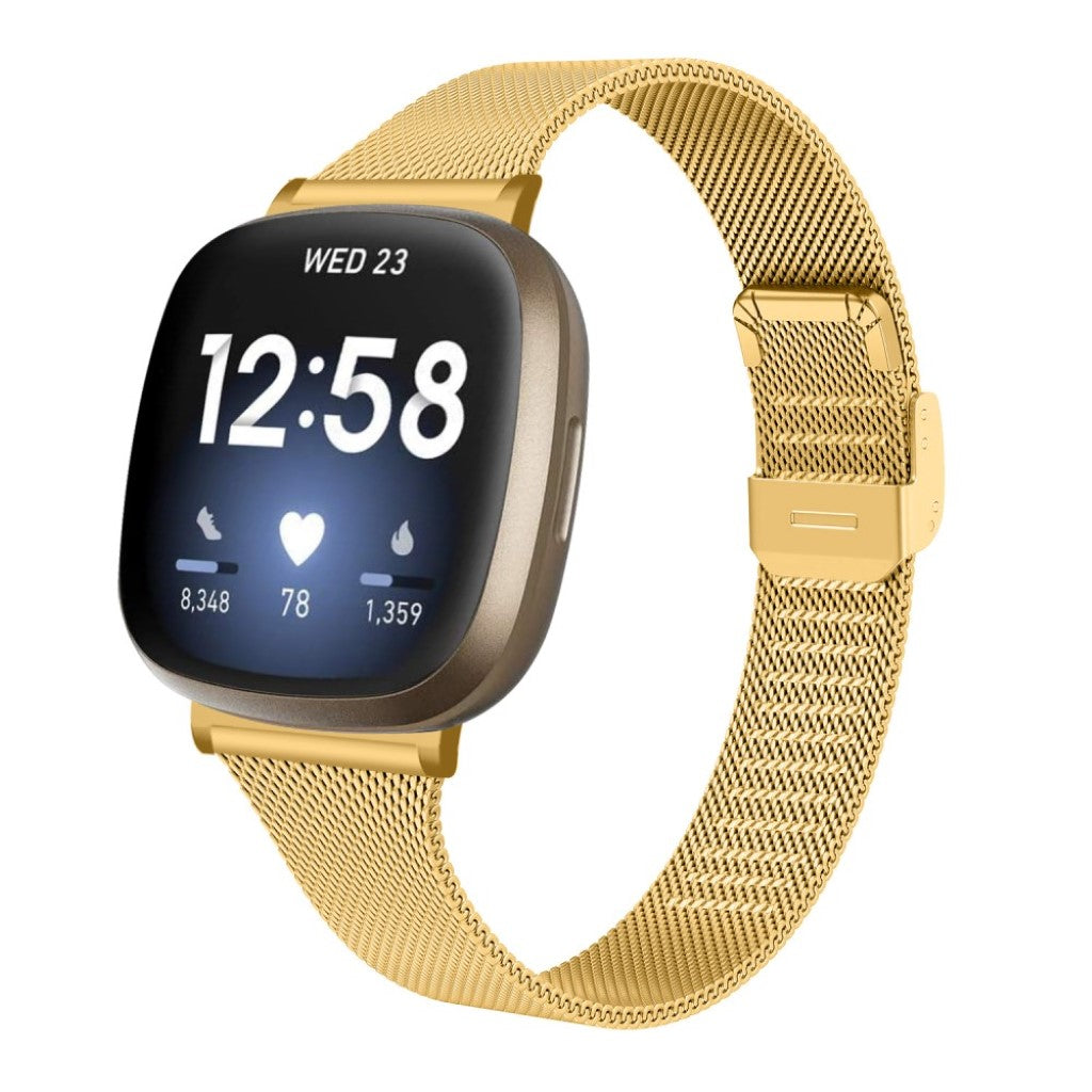 Meget holdbart Fitbit Versa 3 / Fitbit Sense Metal Rem - Guld#serie_3