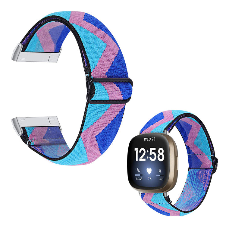 Blå Fitbit Versa 3 Stof Urrem#serie_1