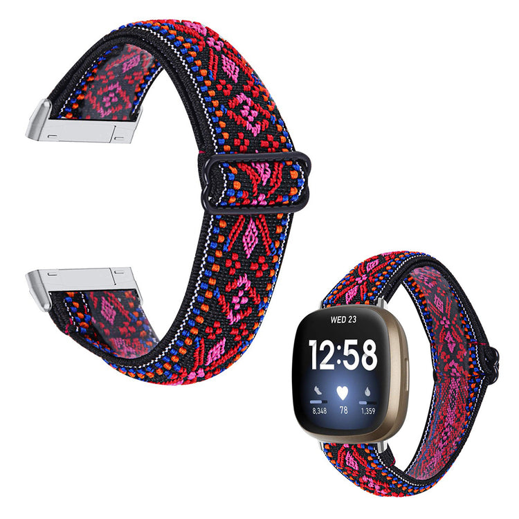 Helt vildt rart Fitbit Versa 3 / Fitbit Sense Nylon Rem - Rød#serie_15