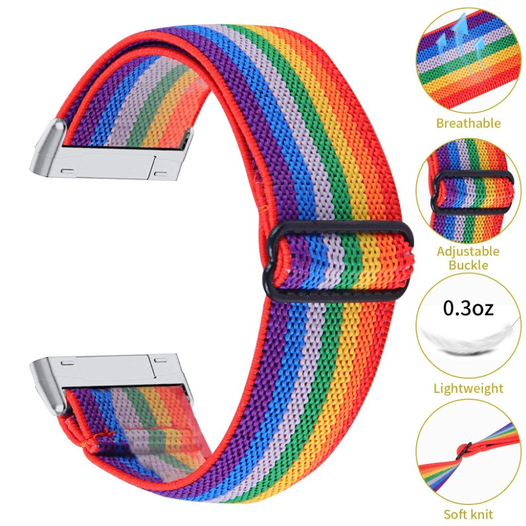 Helt vildt rart Fitbit Versa 3 / Fitbit Sense Nylon Rem - Flerfarvet#serie_8