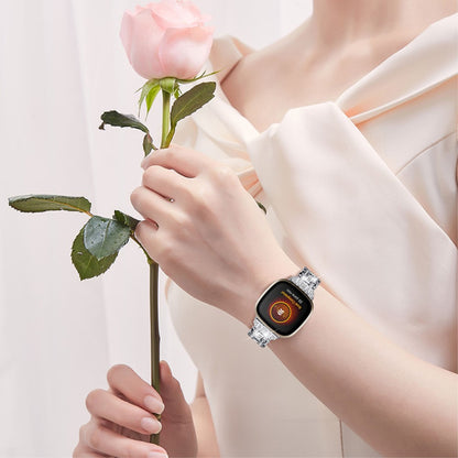 Mega skøn Fitbit Versa 3 Metal og  Rhinsten Urrem - Sølv#serie_3