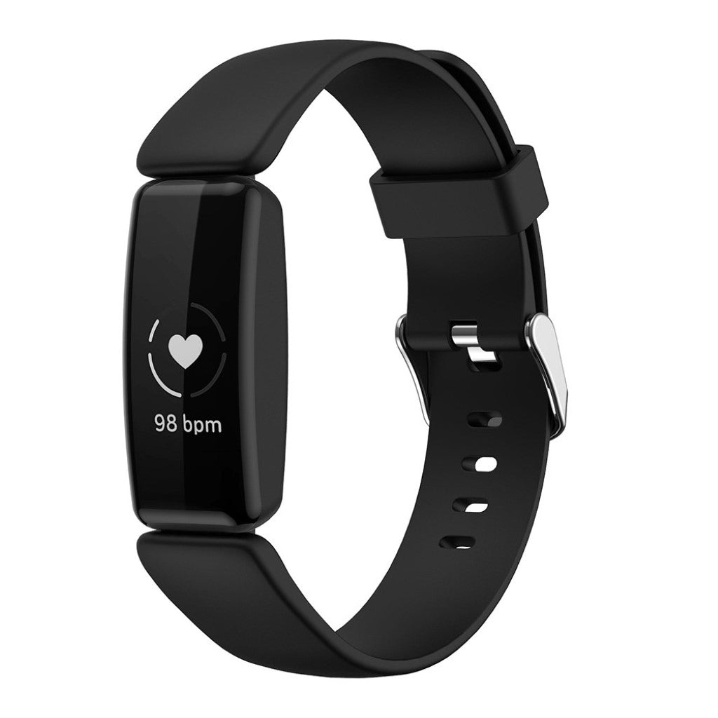 Vildt nydelig Fitbit Inspire 2 Silikone Rem - Størrelse: L - Sort#serie_1