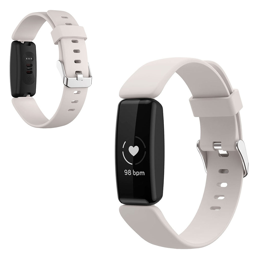 Vildt nydelig Fitbit Inspire 2 Silikone Rem - Størrelse: L - Beige#serie_5